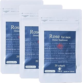 PWB ローズサプリメント フォーメン 20粒×3袋（約2ヶ月分） ダマスクローズ エチケットサプリ サプリメント バラ