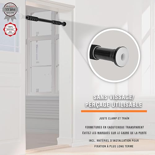 Miniatura 5 de Ultrasport Barra de dominadas de 2 vías, ajustable individualmente a puertas con un ancho de 24.8-36.6 inbarra de dominadas hecha de acero