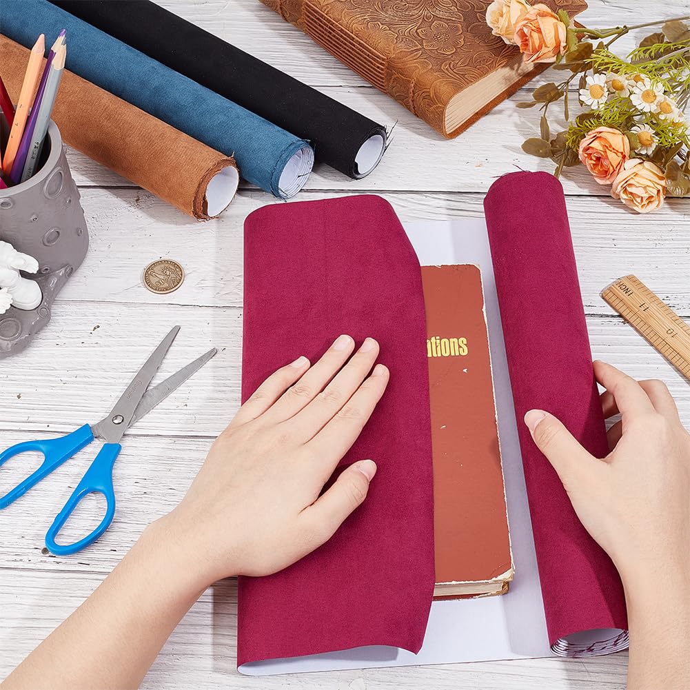 CRASPIRE 51.2 x 11.8 Inch 4 Colors Book Cloth Paper Backed Book Cover Suede Fabric Surface Bookbinding Book Cloth for Book Binding Supplies Scrapbooking Protector Album Adult DIY Crafts - Image 3