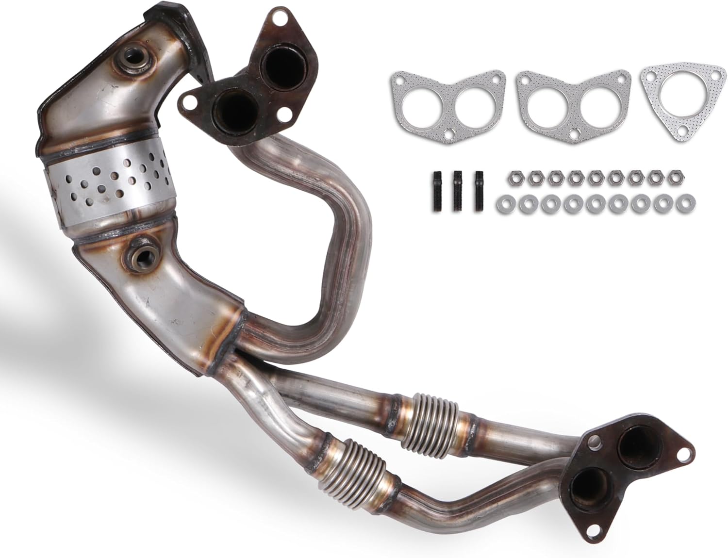 Manifold Catalytic Converter Front Replaces 16564 674-864 Compatible with Saab Subaru Forester Impreza Legacy Outback 2.5L 2006 2007 2008 2009 2010 2011 2012 Direct Replacement