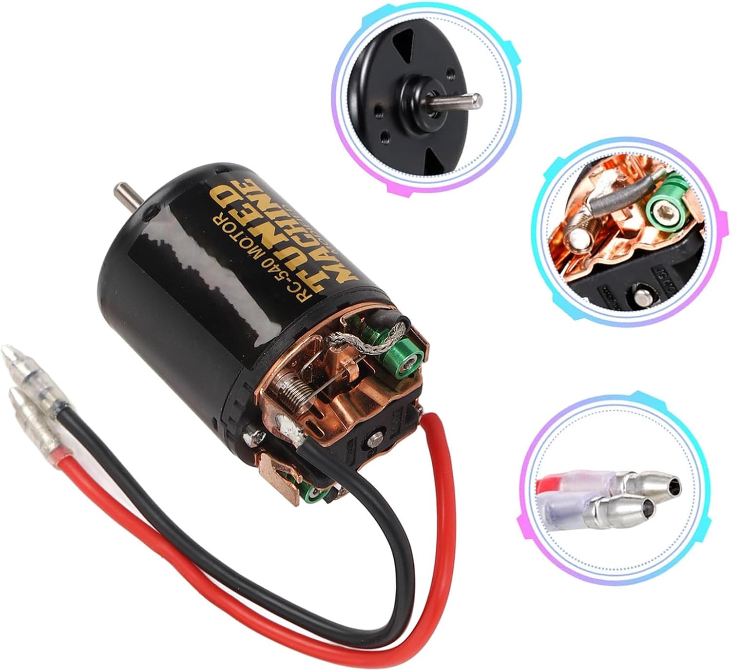 RC Brush Motor ESC, Brushed Motor ESC Combo Brush Cable T Plug 540 Brushed Motor for Axial SCX10 90046 for Redcat Gen 8 1/10 RC Car (35T)