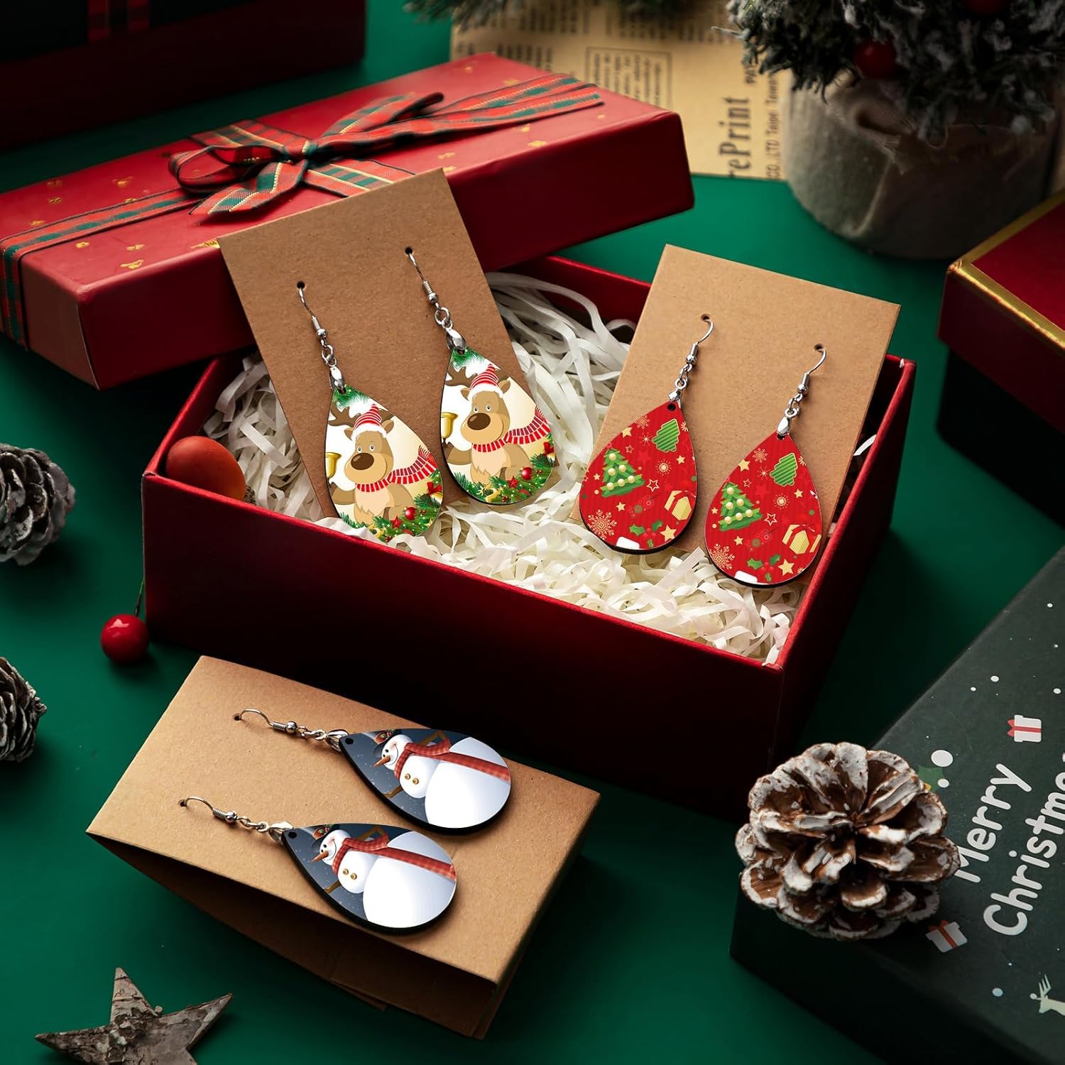 50pcs Sublimation Blank Earrings, 1.8" Sublimation Earring Blanks for Mom, Lightweight Wood Earrings - Image 4