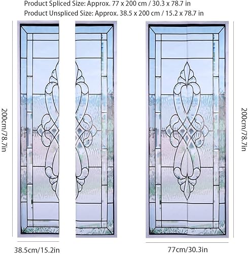 Miniatura 2 de Adhesivo 3D para puerta, 15.2 x 78.7 pulgadas, PVC autoadhesivo para puerta de vidrio, impermeable, retro, papel tapiz de azulejos para pared,