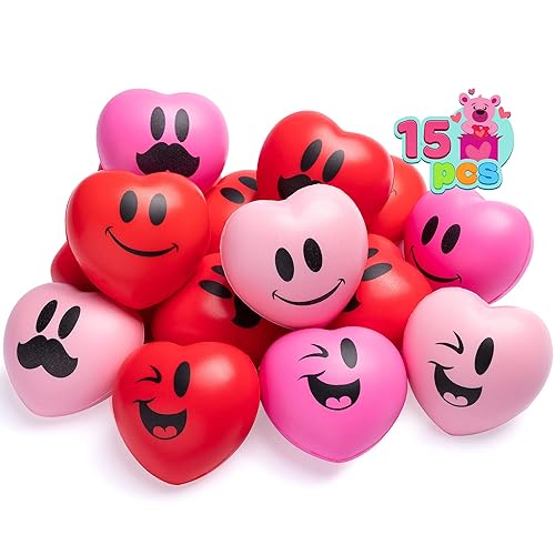 JOYIN 15 Pcs Valentines Day 3 inch Heart Stress Balls