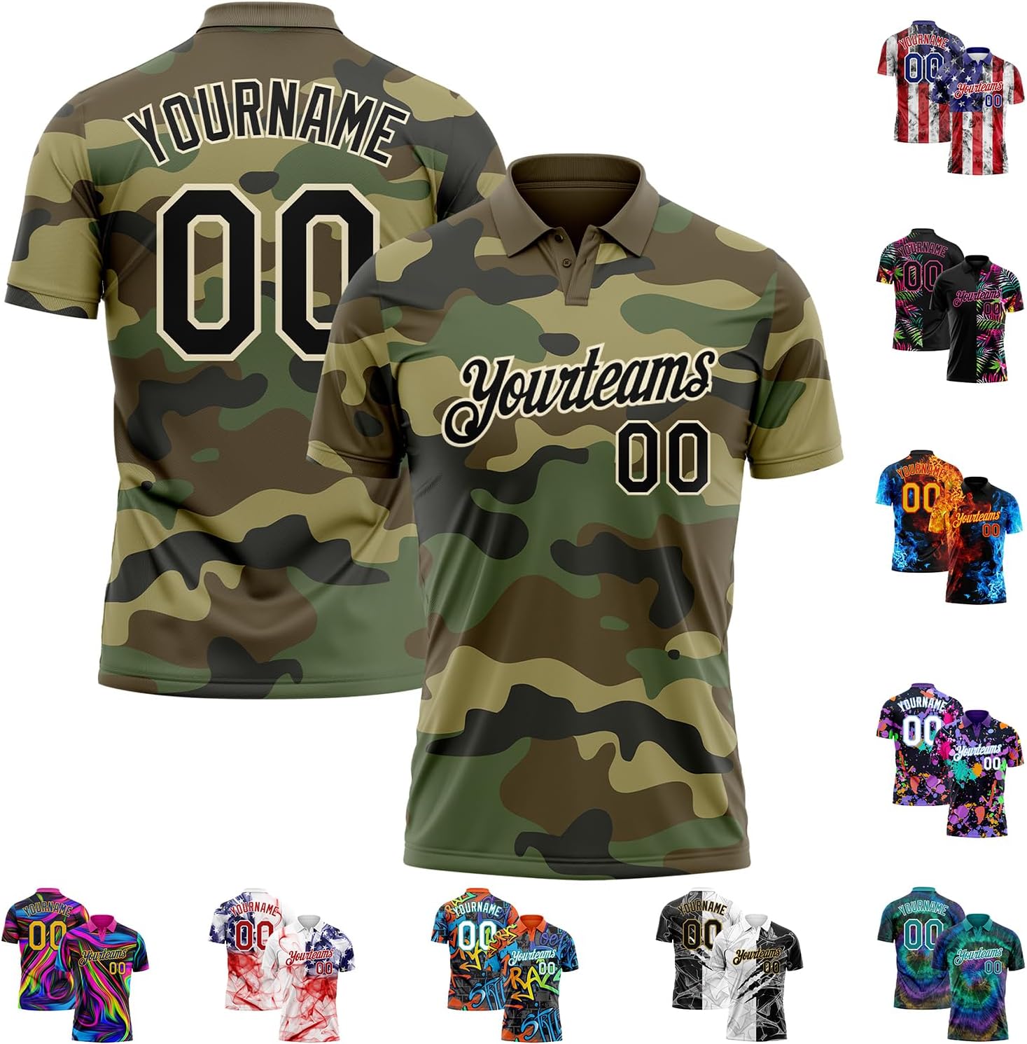 Custom Mens Golf Polo Shirt Personalized Tennis Shirts Two Button Boys Bowling Jersey Sports Pullover Shirts