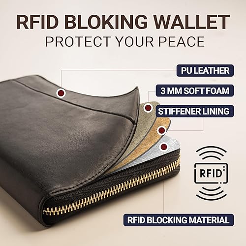 Miniatura 4 de Organizador de Documentos de Viaje - Funda RFID para Cartera de Pasaporte, Soporte Familiar para ID de Muñequera