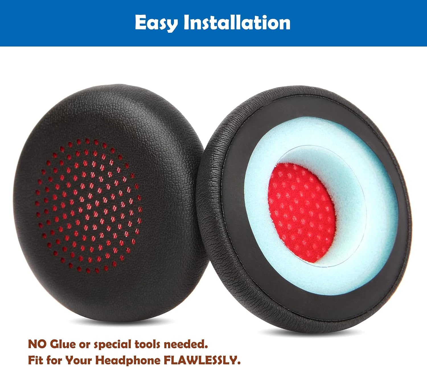 Earpads Cushion Replacement Compatible with Poly Voyager 4310 UC/Voyager 4320 UC/Voyager Focus UC B825/Voyager Focus 2 UC USB-A/Plantronics Poly Blackwire 5220/5210/5200/7225 Headsets
