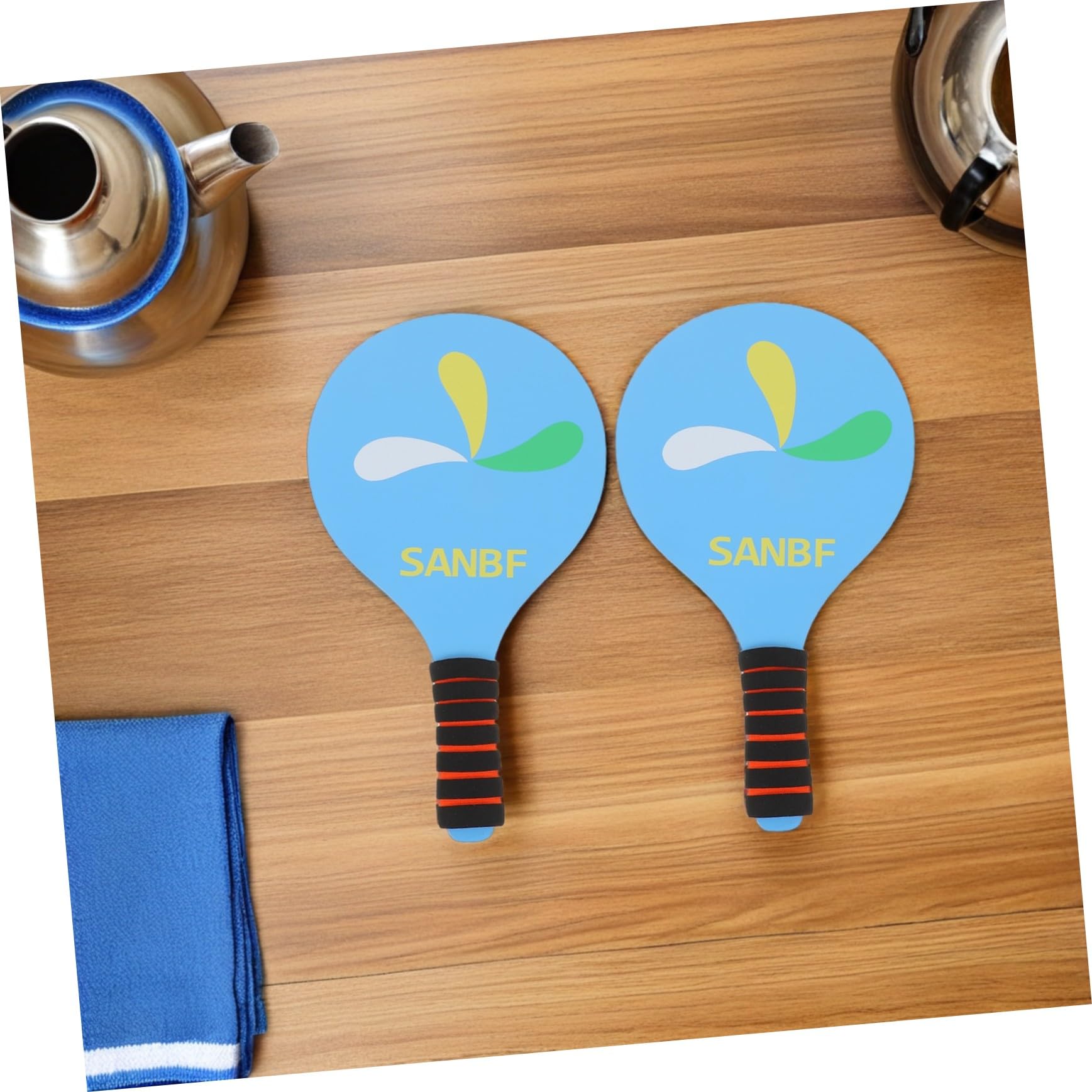 POPETPOP Set da Spiaggia Racchette in Legno e Piume di Anatra per Badminton Esterno Adulti