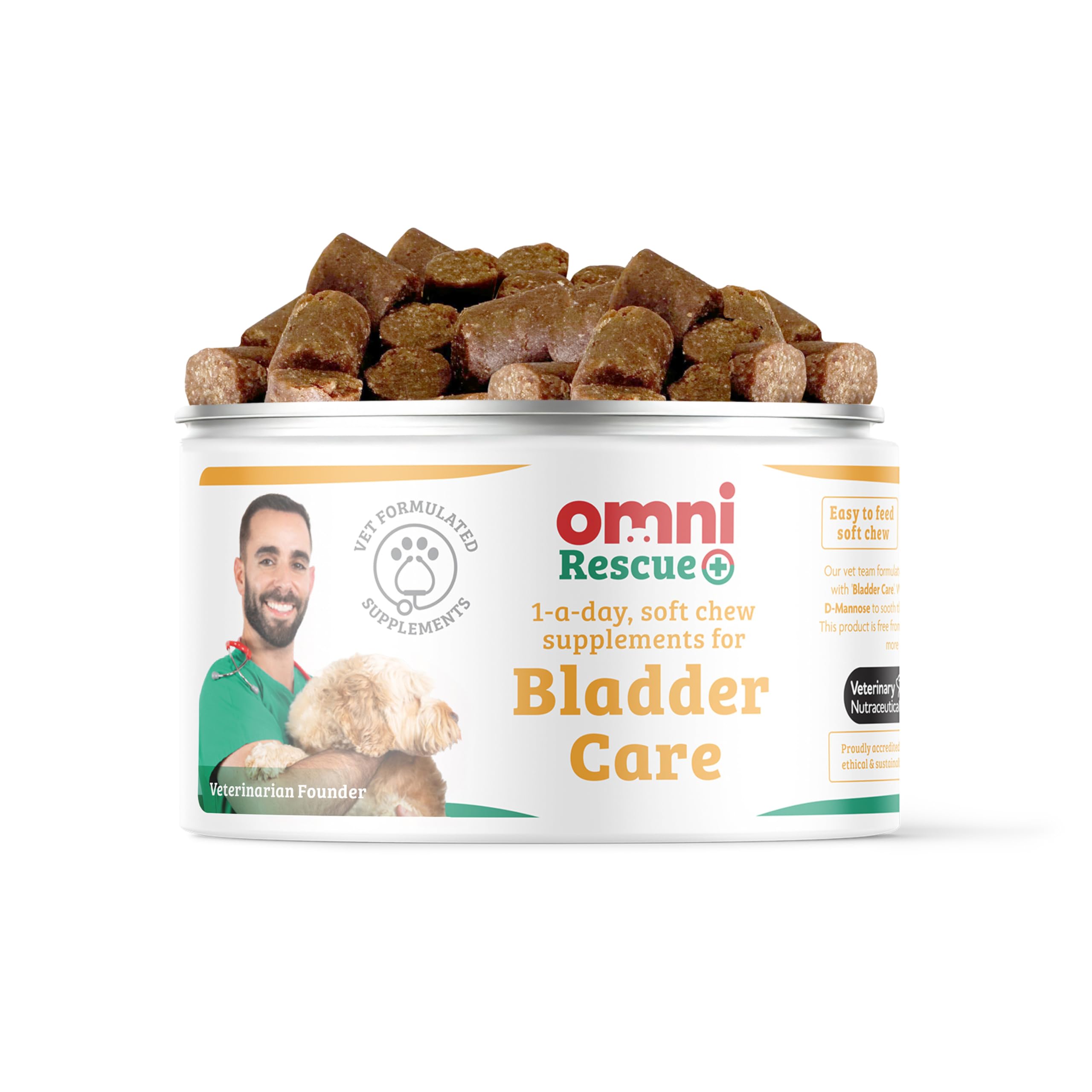 Bladder Care Supplement - Dragons’ Den Winners, One-a-Day Dog Chew Supplements for Dogs, Marshmallow Root, Cranberry and D-Mannose For Bladder Urinary Support, 30 Servings, Small 0-15 Kg