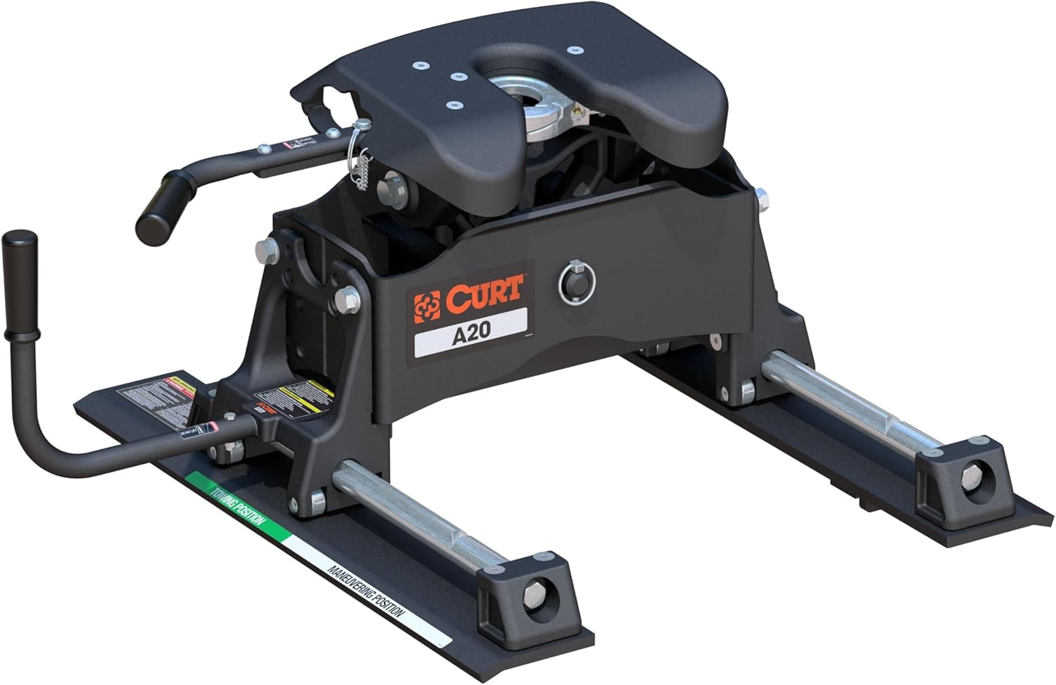 CURT 16541 A20 5th Wheel Slider Hitch for Short Bed Trucks, 20,000 lbs