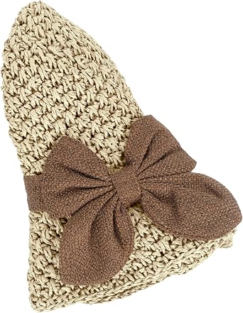 Women's Foldable Sun Straw Hat Summer Travel Beach Sun Hats Straw Bucket Hat Wide Brim UPF 50+Stylish Fishermans Cap
