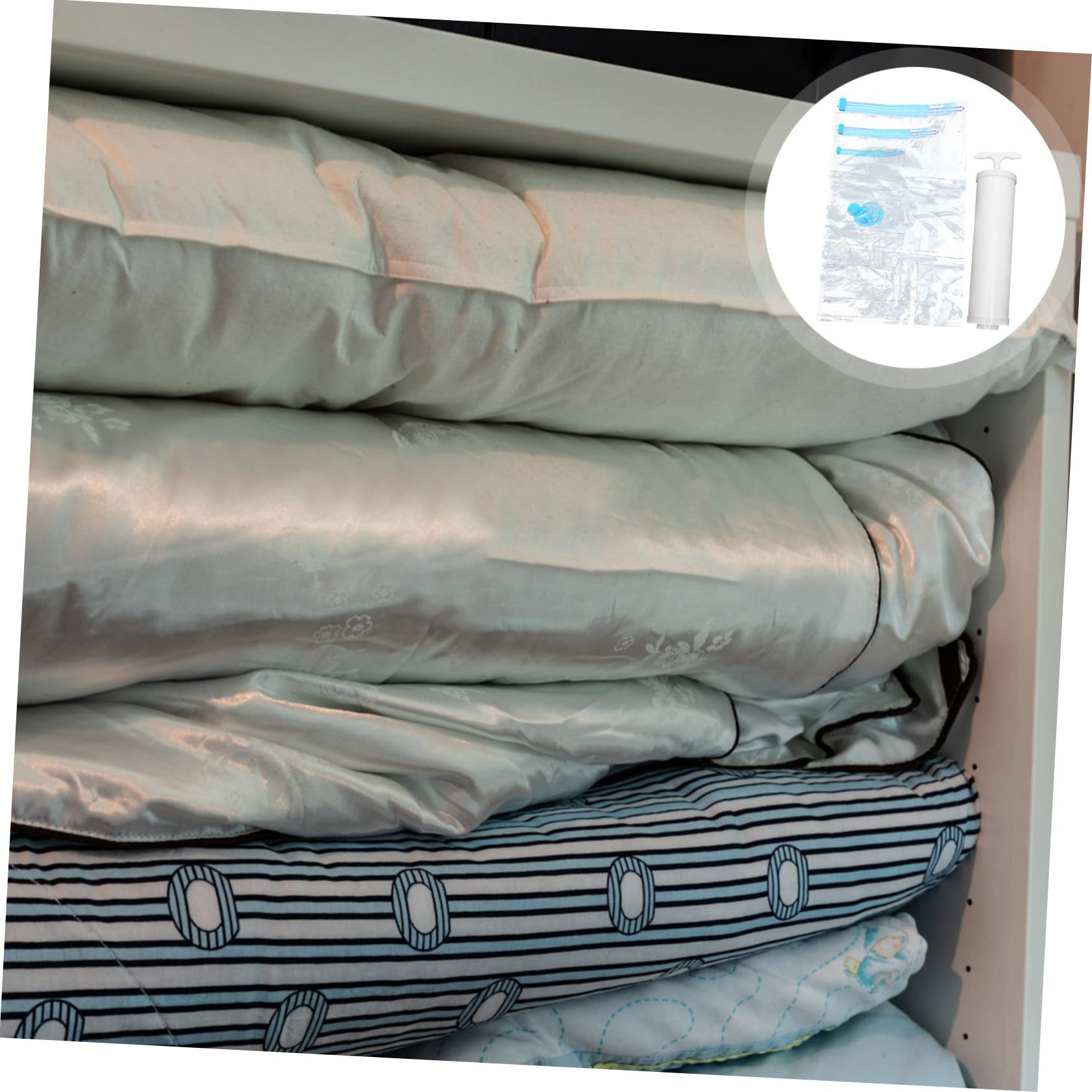 BESTOYARD Sacchetti Sottovuoto per Compressione Vestiti Materassi Pet Pe 3 Misurazioni 30x50 50x70 70x100cm Pompa