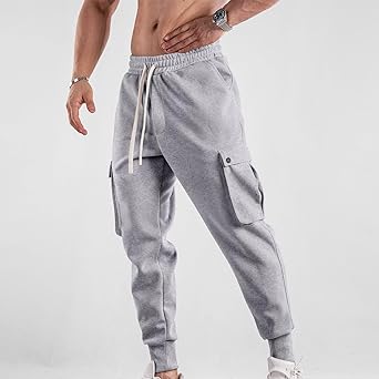 Pantalon Cargo Homme Hiver Chaud Pantalon Travail Pour Homme Avec Multi Poches Et Élastique Serrage Pantalon Homme Chino Pantalon Baggy Pour Homme Pour Chaude De Sport Randonnée