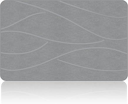 Diatomite Stone Bath Mat Super Absorbent Quick Dry Easy to Clean Non Slip Versatile Mat for Bathroom, Kitchen, and More - 40x60 cm Diatomite, Grey
