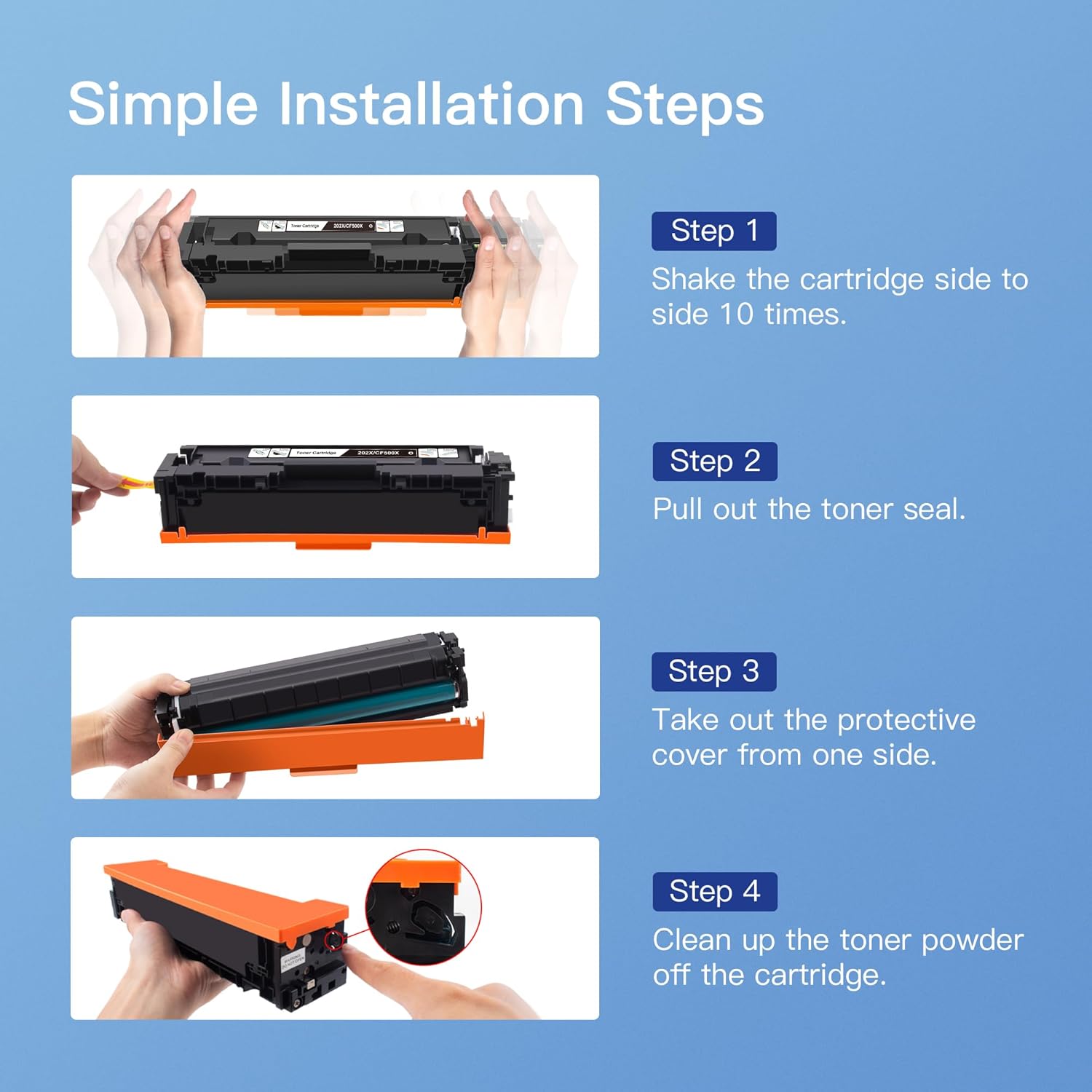 GPC Image Compatible Toner Cartridge Replacement for HP 410A 410 A CF410A Compatible with LaserJet Pro MFP M477fdw M477fdn M477fnw M452dn M452nw M452dw Printer (2 Black)