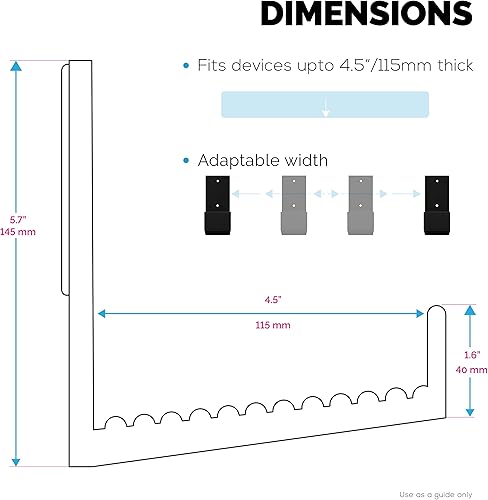 Miniatura 6 de Soporte de pared para caja de cables de 4.5 pulgadas, adhesivo y atornillado, para enrutadores, portátiles, módem, WiFi de malla, Apple TV,