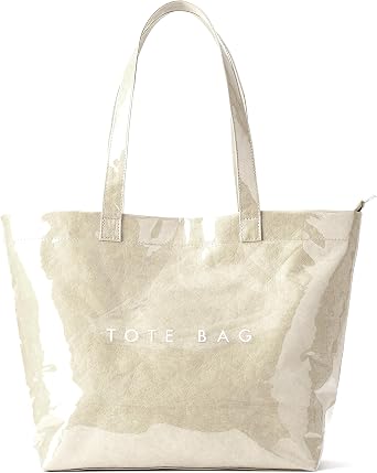 KALIDI PVC Zipper Tote Bag, Jelly Plastic Kraft Paper Summer Beach Bag | Trendy Casual Large Hobo Carry All Waterproof Shoulder Handbag Travel Shopping Daily Vacation