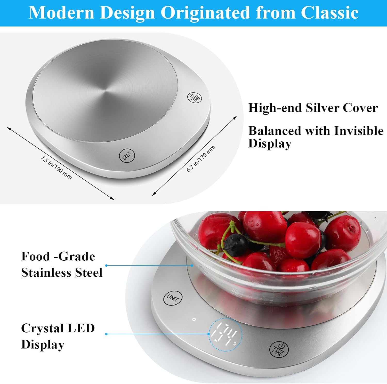 Bascula Comida Bu00e1scula Cocina Digital Usb Recargable, Bascula