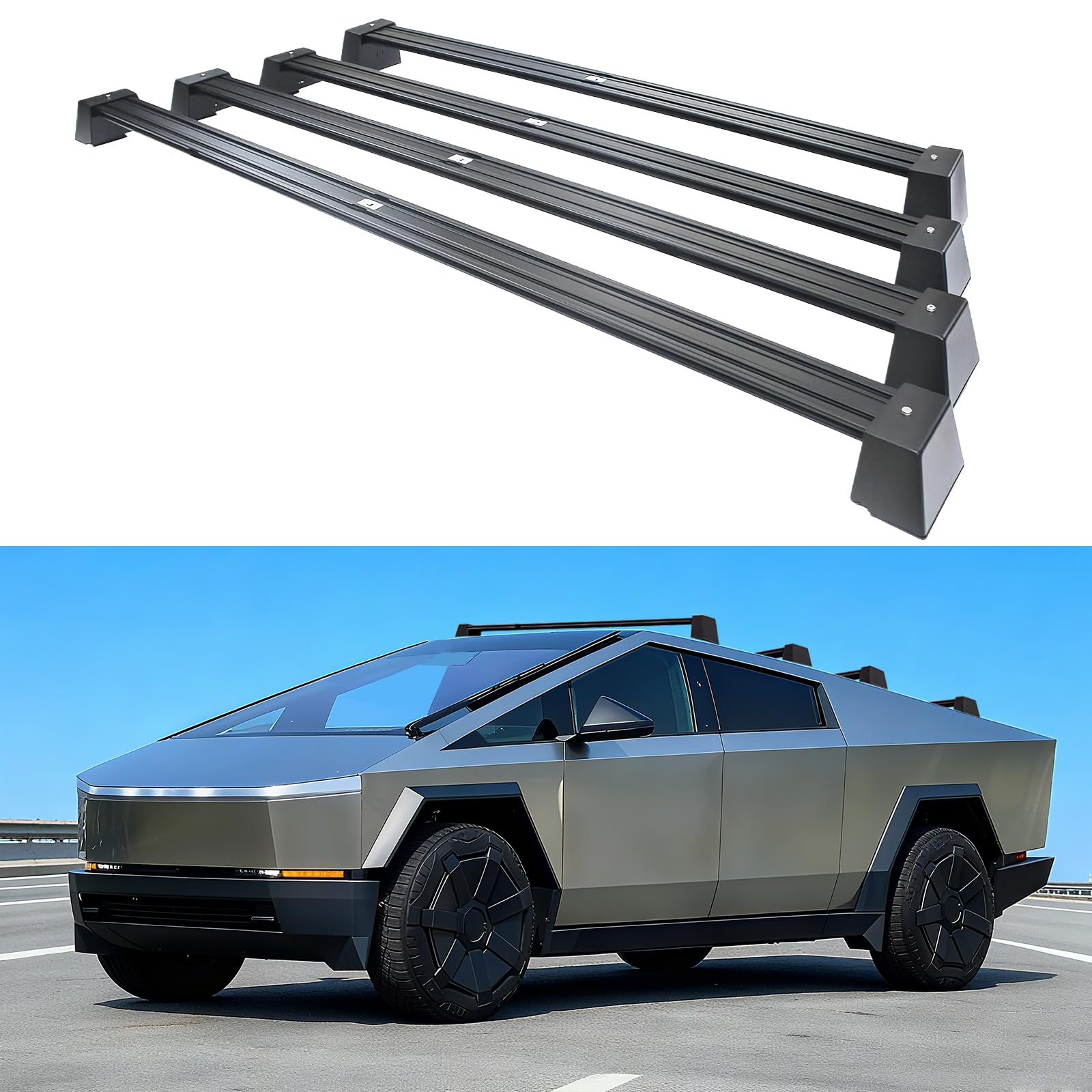 Photo 1 of ***NO BRACKETS INCLUDED***
WheelX 4Packs Crossbars Roof Rack Compatible with Tesla Cybertruck, 176LB Load Capacity, Lockable Luggage Heavy-Duty Cargo Rails Carrier Accessories Fits Bikes Kayaks Ski Tent Roof Box