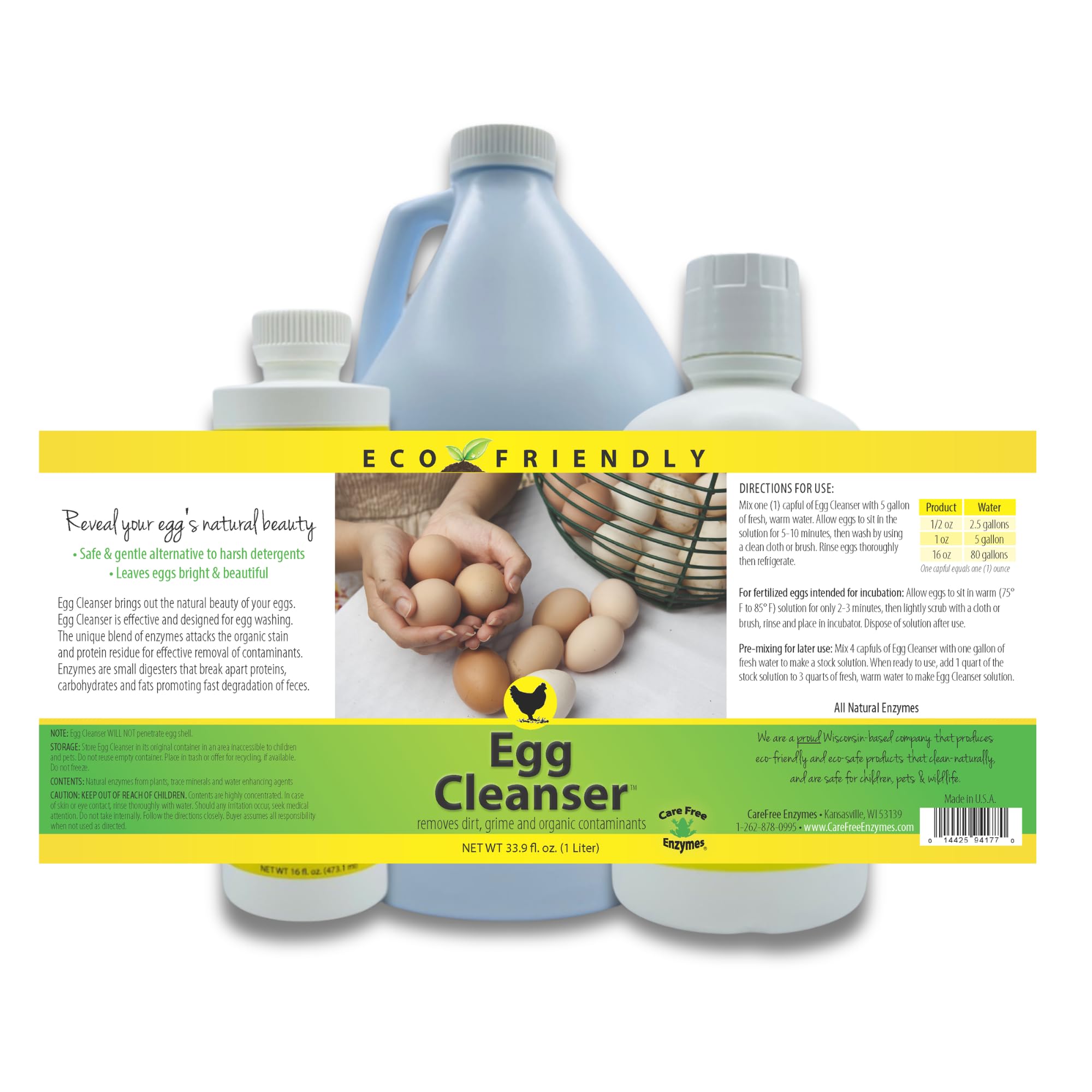 Carefree Enzymes 94177 - Limpiador de huevos de 1 litro