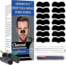 80Pcs Tiras Puntos Negros Nariz, Puntos Negros Nariz, CarbónTiras Nasales, Control de Grasa y Cuidado de Poros, Mantenga la Piel Clara y Apriete los Poros, Adecuadas para Hombres y Mujeres