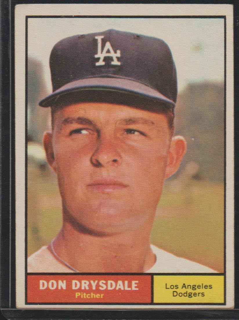 1961 Topps Don Drysdale Dodgers Baseball Card #260