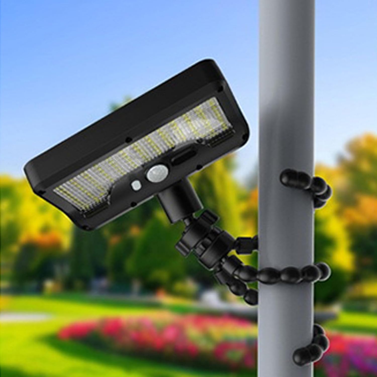 Double Charging Solar and USB Rechargeable Outdoor Lamp 92 LED Globes Remote Trichromatic Motion Transducer for Yard Patio Coverage Solar Gardenlamp