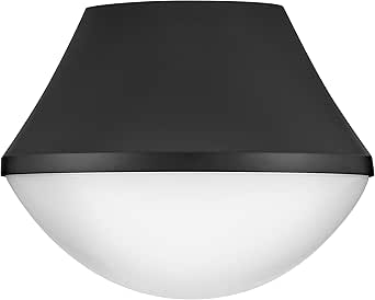 Lark Haddie 83411BK Flush Mount Ceiling Light, Unique Mid-Century Profile, Cased Opal Glass, Black