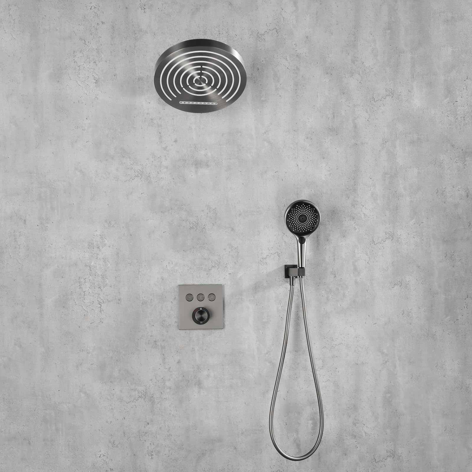 Ensemble de douche encastrable haut de gamme gris mat