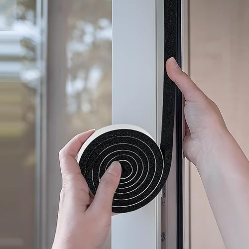 Miniatura 5 de Yotache Cinta de Sellado de Espuma Autoadhesiva de Celda Abierta de 12 pulgadas x 14 pulgadas, Burlete para Aislamiento de Puertas, Insonorizante,