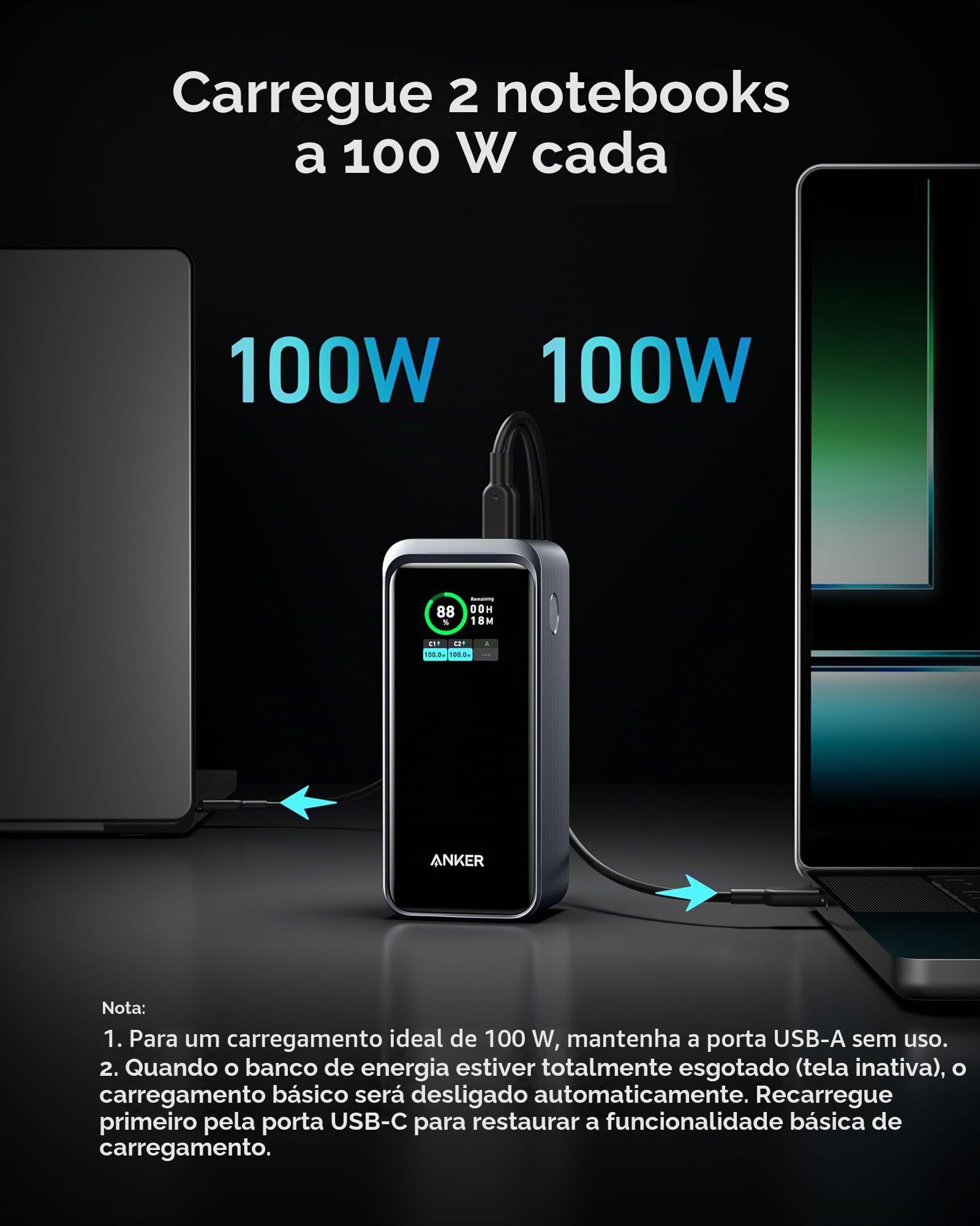 ANKER Carregador portátil Prime Power Bank 200W, 20.000mAh 3