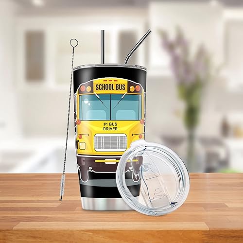 Miniatura 7 de Regalos para conductor de autobús para mujeres y hombres, regalos de agradecimiento para conductor de autobús escolar, taza de viaje para conductor