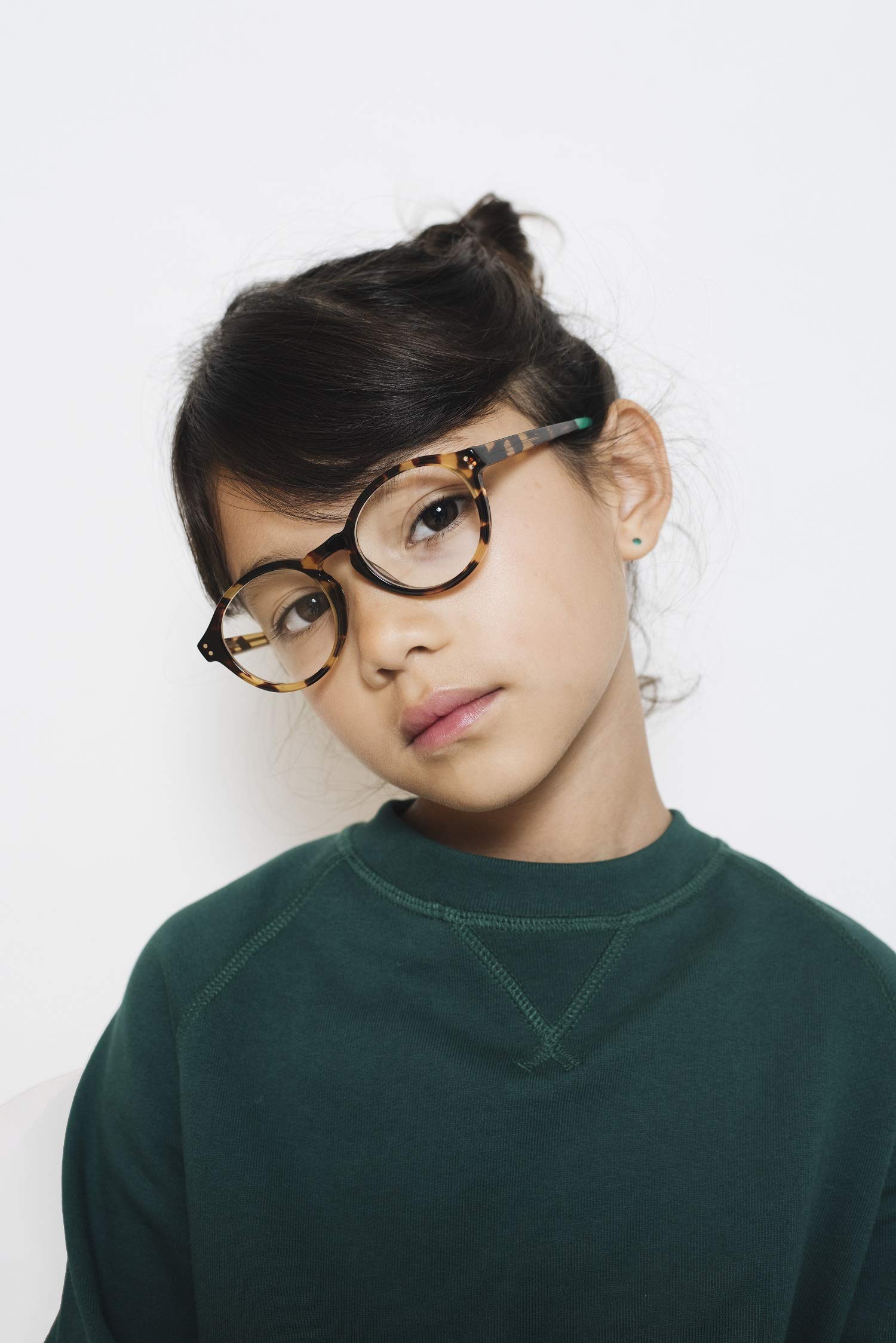 Gafas infantiles con protección contra la luz azul, sin graduación, protección UV400, unisex, para niños y niñas, lentes intercambiables, material robusto, modelo Tiger