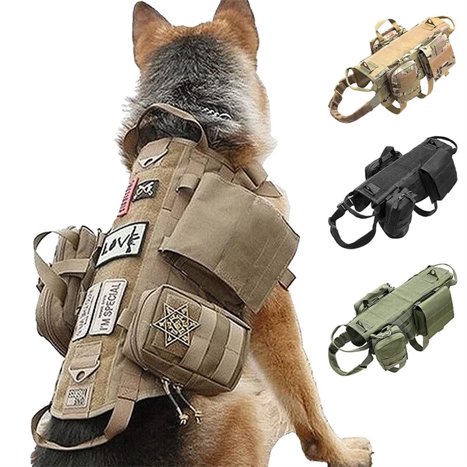 Taktisches Hundegeschirr In Camouflage Design – Größe M – Mit Frontclip & 3 D-Ringen Für No-pull Training