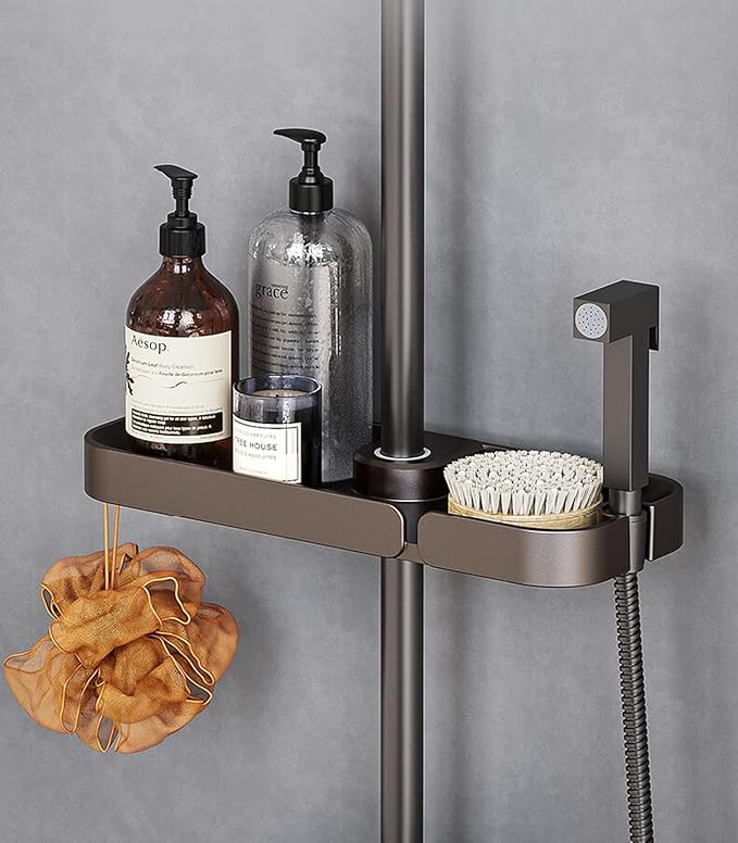 Mensola Doccia Adesiva 3 Pezzi Senza Fori - Portasapone Autoadesivo Con Gancio Per Bagno E Cucina