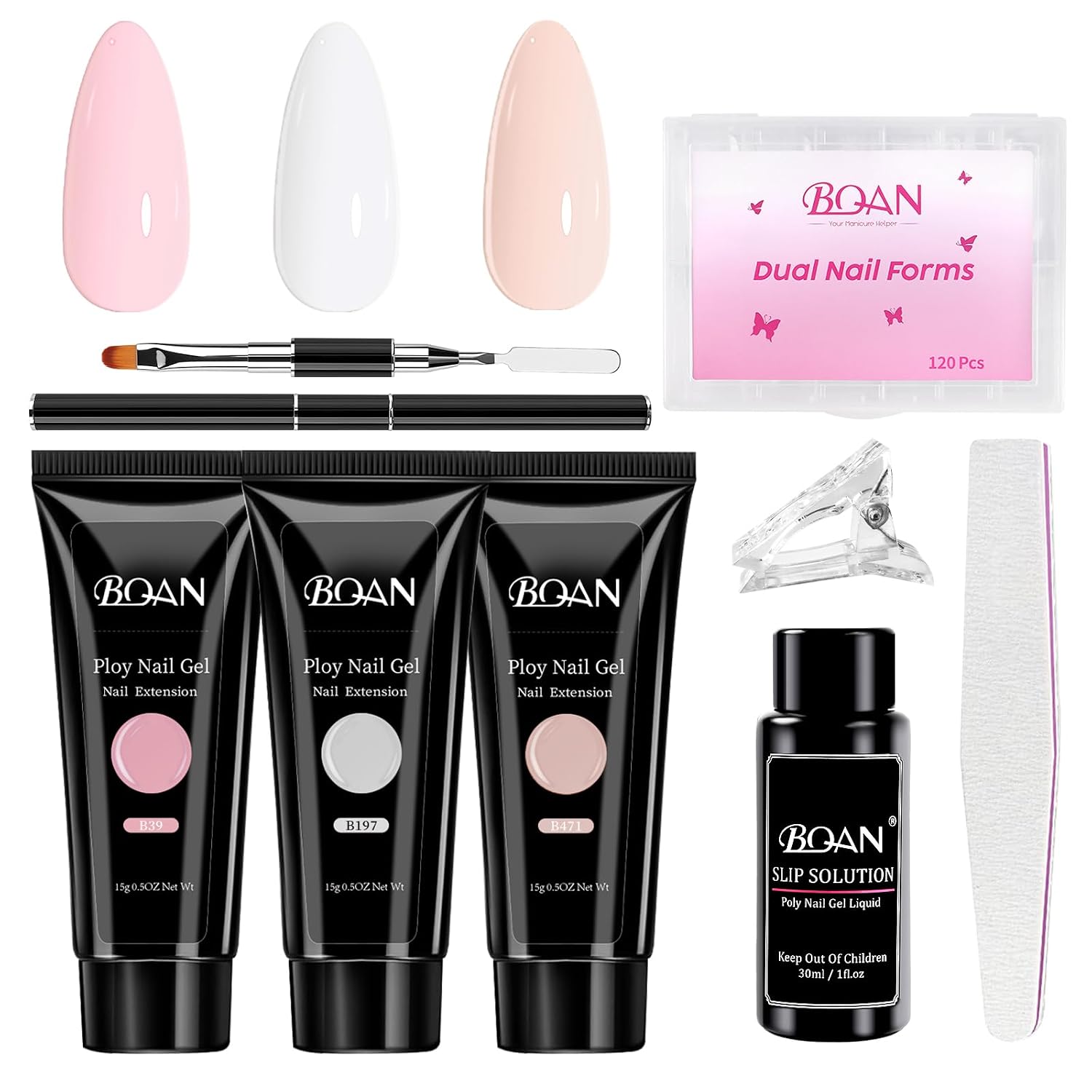 BQAN Poly Nail Gel Kit - DIY Manicure Set with Colors
