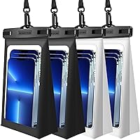 Vista 1 de Paquete de 4 bolsas flotantes impermeables para teléfono, protector flotante transparente con cordón, funda universal grande flotante a prueba