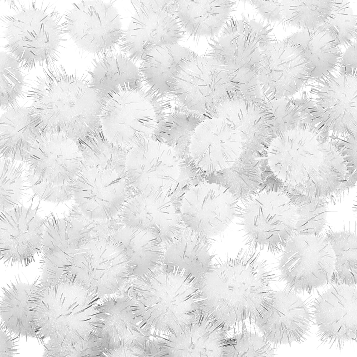 SEWOART 2000Pcs Miniature Fluffy Pom Pom Balls White Shiny Craft Pompoms for DIY Clothing Decorations Lightweight Soft Textile Accessories for Artworks and Headdress Making