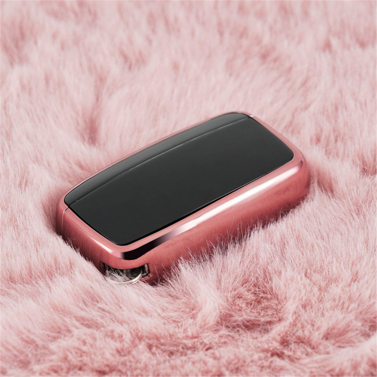 M.JVisun Soft TPU Case Cover Protector Case for Land Rover, Car Remote Key Fob Case for Land Rover Discovery 4/Sport Freelander 2 for Range Rover Evoque/Sport/Velar - Glossy Silver - Metal Keychain — view 6