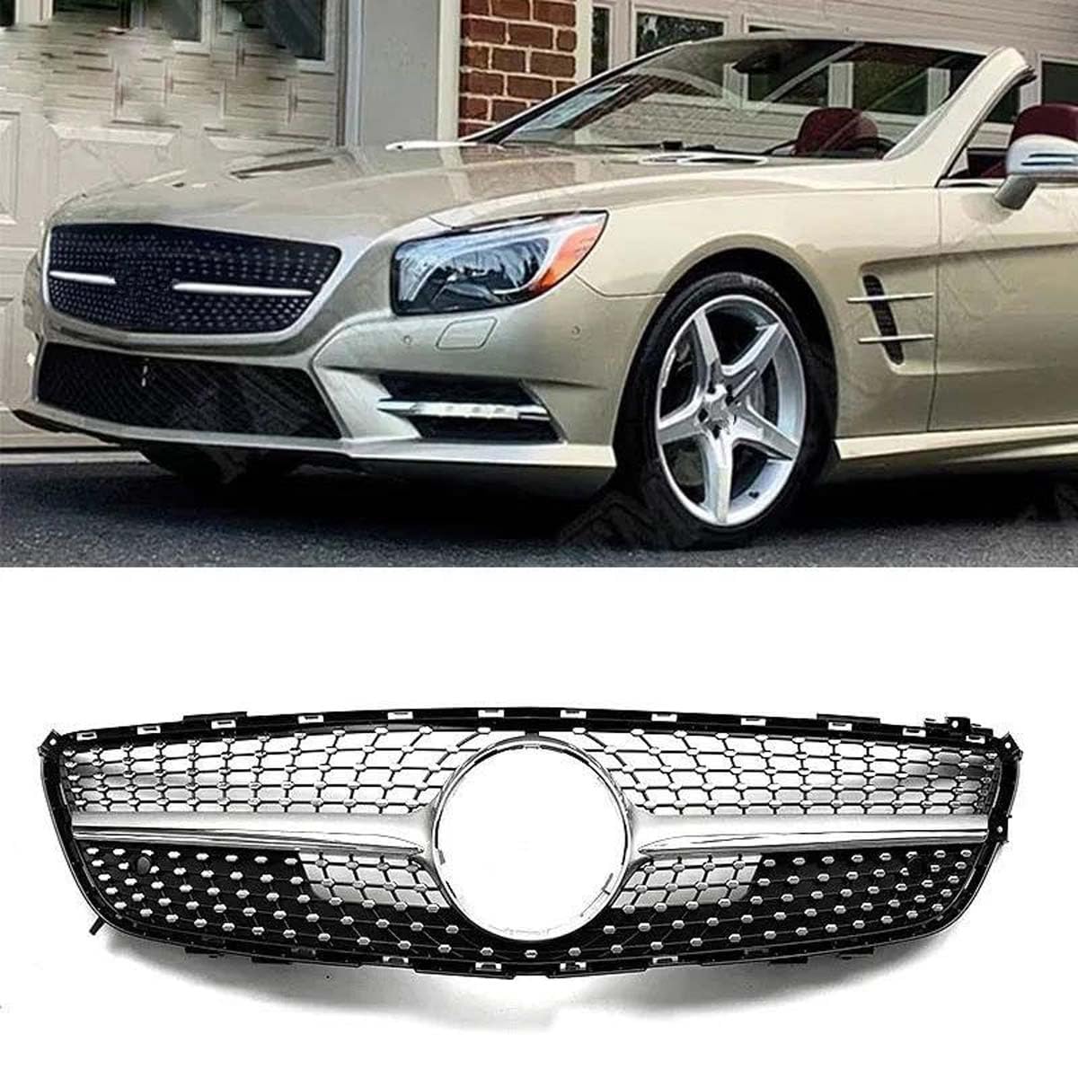 BXQDAM Front grille,Compatible with Mercedes-Benz SL-Class R231 2013-2016,Front grille parts