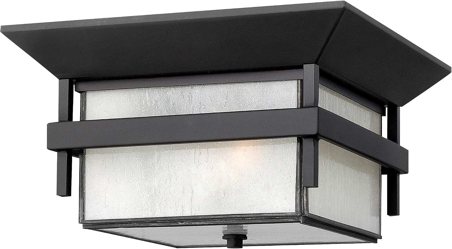 Hinkley Harbor Transitional Two Light Small Outdoor Flush Mount, Anchor Bronze