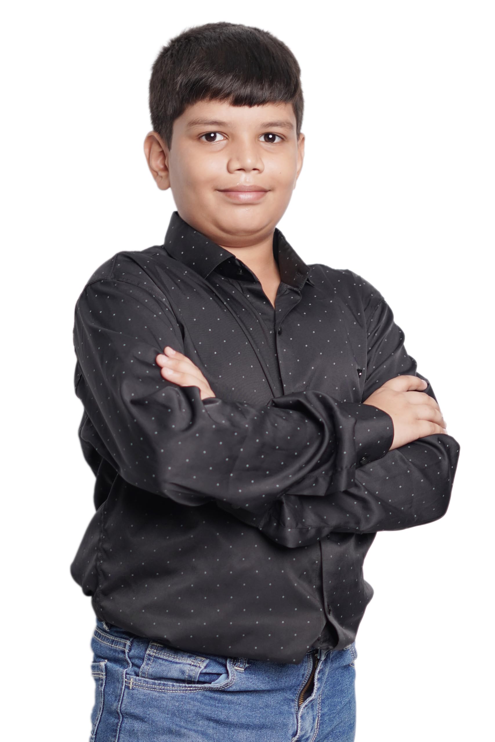 Boy's Cotton Casual Shirt Collar Neck Regular Fit Solid (11-12 Years)-image-34