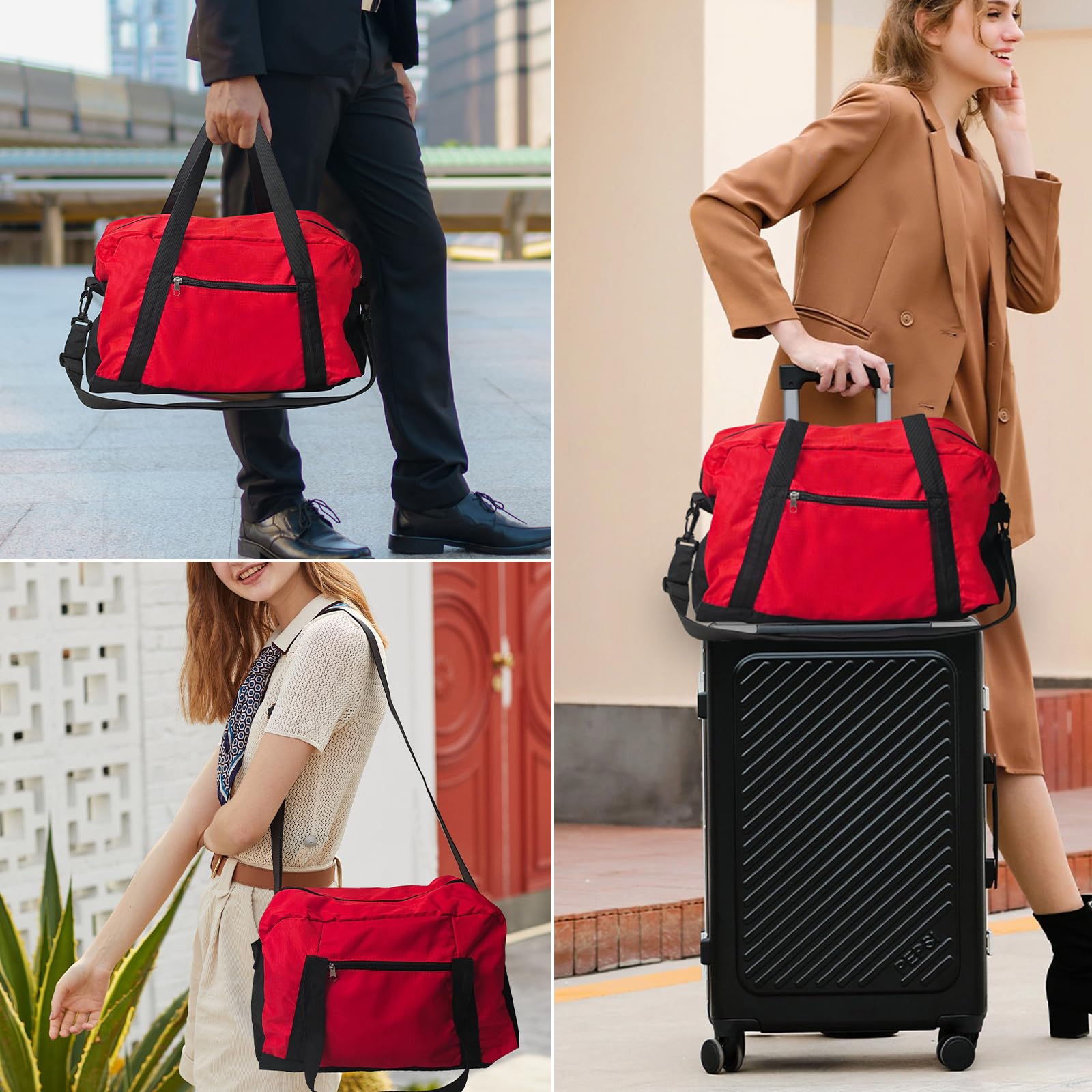 Mała torba sportowa, 40 x 20 x 25 cm, torba podróżna na bagaż podręczny Ryanair, wodoszczelna torba gimnastyczna z regulowanym paskiem, 20 l, mała torba sportowa dla mężczyzn i kobiet, na siłownię, do