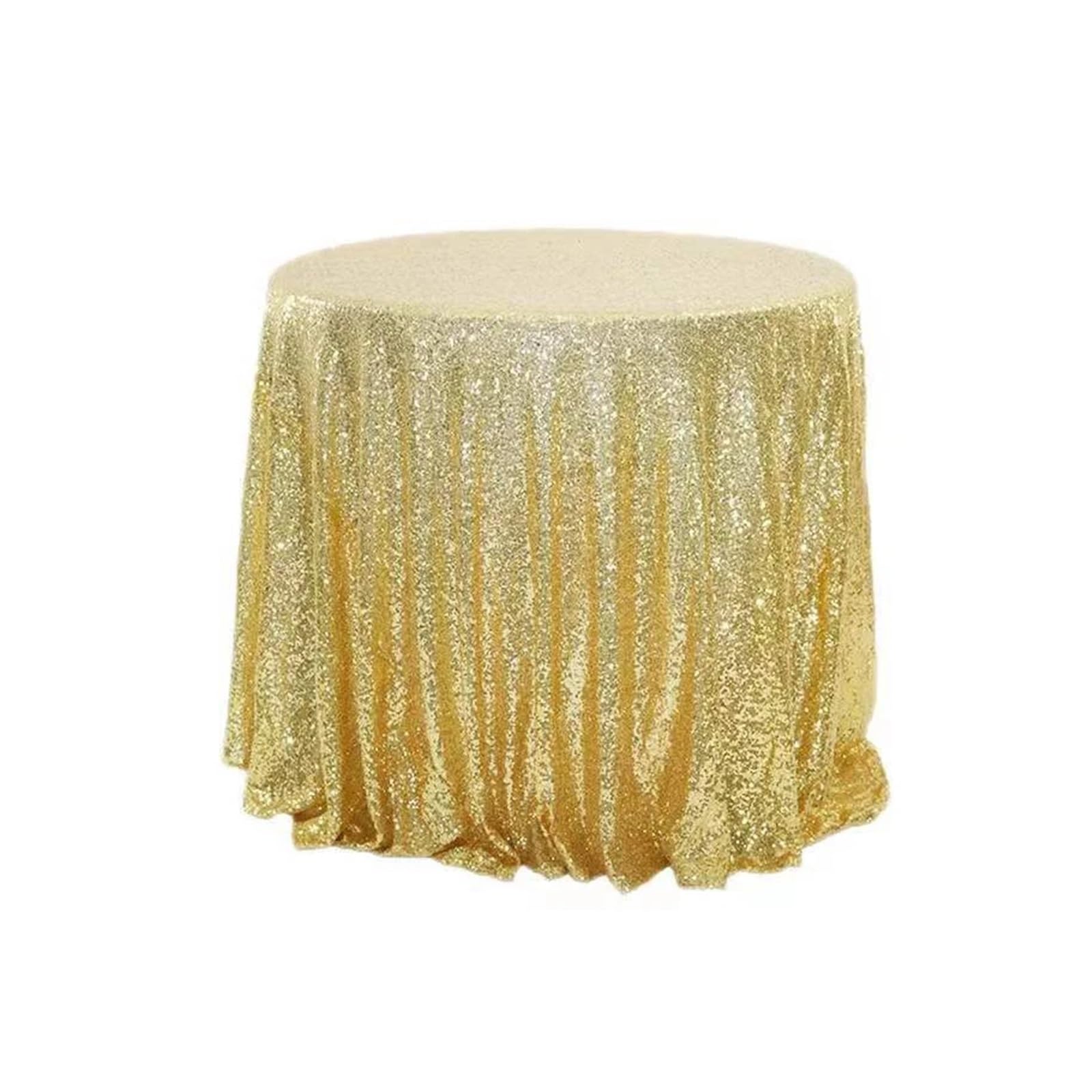 EKalgretrA Sequin Tablecloth Sequin Tablecloth Round Sparkling Table Cover for Wedding Party Decoration(Golden,Diameter -180cm)