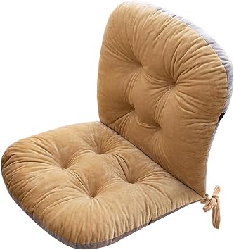 Chair Cushions,Kitchen Chair Pad with Ties,Anti-Slip Soft Comfortable Office Chair Cushion Seat Cushion with Back Support,Indoor Rocking Chair Cushion for Dining Room,Home,Office Khaki