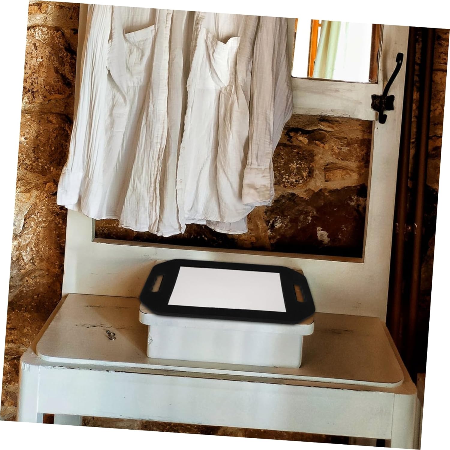 High Density Rectangular Foam Cushion Mirror Shatterproof Handheld Makeup Mirror for Salon Barber Home and Travel with Protective Foam Edges