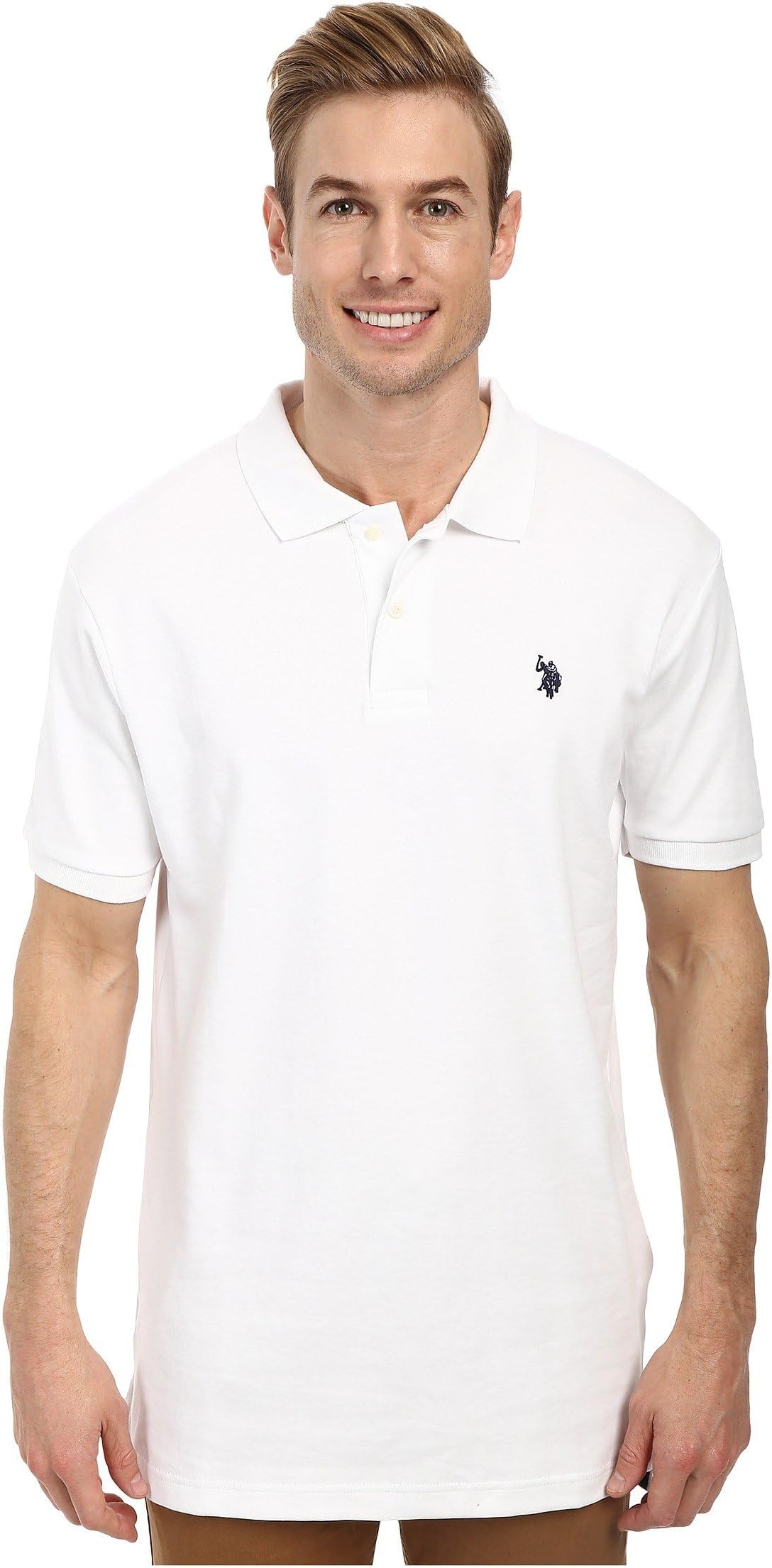 Men's Solid Short Sleeve Interlock Polo Shirt, Golf Shirts for Men, Business Casual Polos