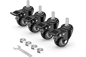 Caster Wheels 2 inch Total Locking Stem Casters, 3 Packs, Heavy Duty...