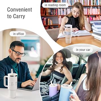 2 PCS 40oz Flip Straw Leak Proof Cup Lid forStanley H2.0 Quencher | Lid Replacement 40 oz forStanley Cup Accessories ProTour, Spill Proof StrawCover for Stanley Accessories (Black+White)