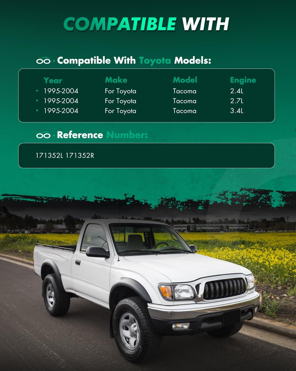 SCITOO Front Complete Struts Assembly Shock Absorber for Toyota for Tacoma 1995-2004 Automotive Replacement Struts 171352L 171352R - Set of 2